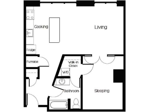 1 Bed Large Floorplan